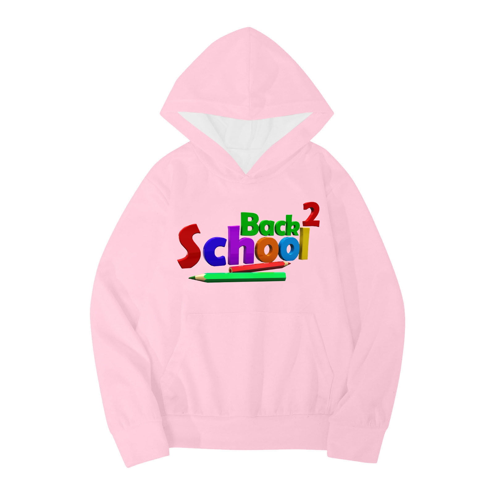 Girls Sweatshirt Letter Cartoon Printed Long Sleeve Hoodie Warm