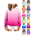 thumbnail image 1 of Girls Sweatshirt Nelozsy Girls Gradient Color Hooded Sweatshirt Kids Long Sleeve Loose Pullover Hoodie For Fall Winter Hot Pink 5-6 Years, 1 of 6