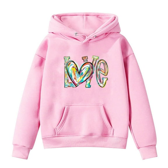 Girls Sweatshirt New York Letter Graphic Hoodies Sweatshirts Hooded Long Sleeve Casual Loose Pullover Tops For 1-14 Years