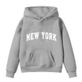 thumbnail image 1 of Girls Sweatshirt New York Letter Graphic Hoodies Sweatshirts Hooded Long Sleeve Casual Loose Pullover Tops For 1-14 Years, 1 of 2