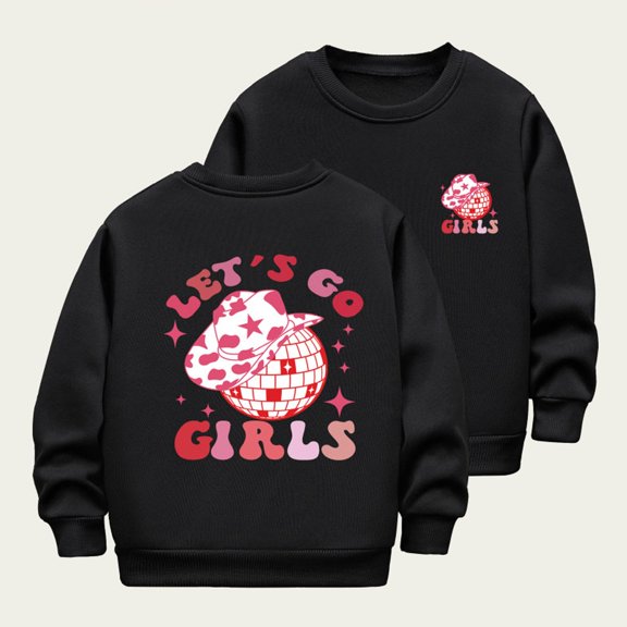 Girls Sweatshirts 3D Novelty Jumper Kids Tops Teen Sweatshirts Long Sleeve Pullover Black 11-12 Years