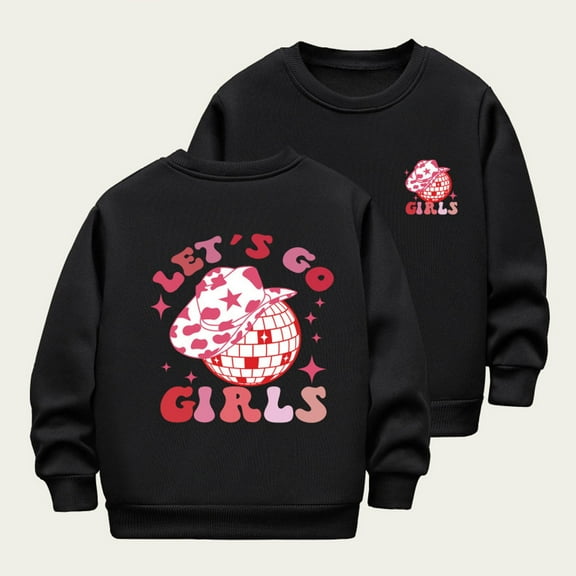 Girls Sweatshirts 3D Novelty Jumper Kids Tops Teen Sweatshirts Long Sleeve Pullover Black 2-3 Years