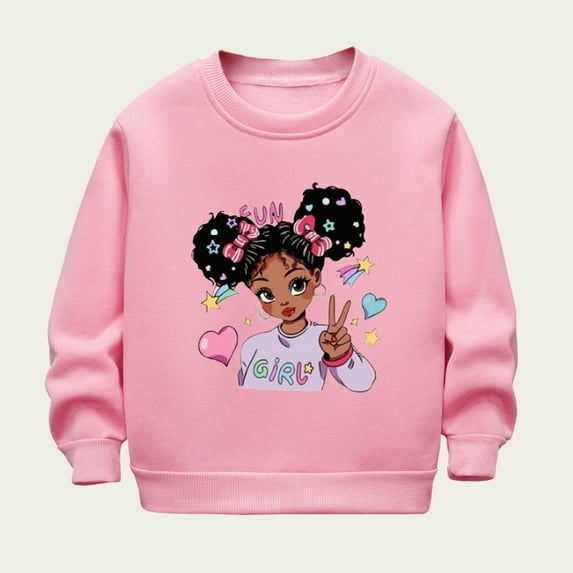Girls Sweatshirts 3D Novelty Jumper Kids Tops Teen Sweatshirts Long Sleeve Pullover Pink 9-10 Years