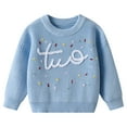 thumbnail image 1 of Girls Sweatshirts 7-8 Girl Boy Toddler Knit Sweater Cute Round Neck Long Sleeve Blouse Pullover Oversized Sweatshirt Warm Kids Tops, 1 of 9