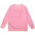 thumbnail image 1 of Girls Sweatshirts Cute Bow Graphic Crew Neck Long Sleeve Pullover Tops For Girl Soft Comfy Unisex Kids Graphic Hoodies Pink 5-6 Years, 1 of 4