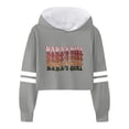 thumbnail image 1 of Girls Sweatshirts Kids Casual Loose Active Full Sleeves Hoodies Hooded Short Letter Print Striped Teen Crop Cute Pullover Tops Clothes for Girls Size 10-12T, 1 of 4