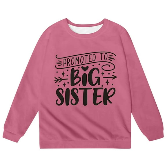Girls Sweatshirts Letter Print Winter Casual Pullover Tops Crewneck Shirts Long Sleeve Clothes