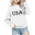 thumbnail image 1 of Girls Sweatshirts Love Heart Letter Print Cotton Drop Shoulder Long Sleeve Crewneck Pullover Kids Valentines Tops (2 Years, White 02), 1 of 6