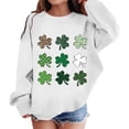 thumbnail image 1 of Girls Sweatshirts St. Patrick'S Day Kids Crew Neck Long Sleeve Graphic Pullover Shamrock Print Casual Cute Top White 3 Years-4 Years, 1 of 4