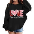 thumbnail image 1 of Girls Sweatshirts Valentine's Day Kids Long Sleeve Crew Neck Pullover Letter Print Drop Shoulder Black 3 Years-4 Years, 1 of 5