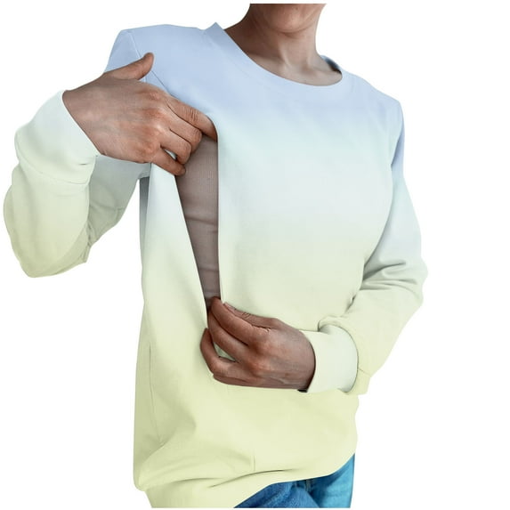 Girls Sweatshirts Without Hood, Nursing Hoodies for Women Sweatshirt for Womens Simple Stylish Maternity Breastfeeding Side Hidden Soft Stretchable Homewea rPullover Long Sleeve Tops