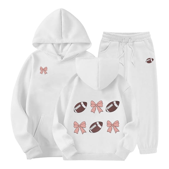 Girls Sweatsuit 2 Piece Jogger Set Cute Graphic Outfits Fleece Lined Tracksuit Hooded Sweatshirt & Joggers Boys Clothing Sets