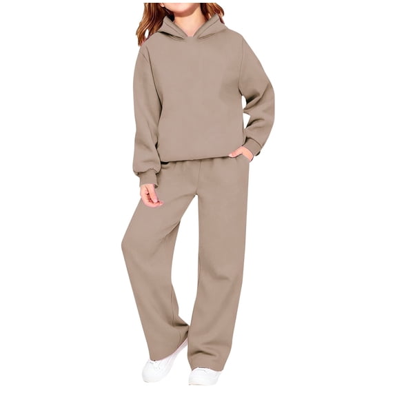 Girls Sweatsuit 2 Piece Jogger Sets Fleece Hoodie Sweatshirt & Jogger Sweatpants Boys Athletic Tracksui𝘁 Cute Graphic Outfits