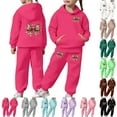 thumbnail image 1 of Girls Sweatsuit 2 Piece Sets Sweatsuit for Girl Cute Bow Kids Fall Clothes Graphic Hoodies and Sweatpants Outfits Winter Outfits for Girls(Light Purple,2-3 Years), 1 of 8
