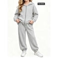 thumbnail image 1 of Girls Sweatsuit Full Zip Hoodie Sets 2 Piece Sweatshirt and Joggers Set, Long Sleeve Fall Outfit Soft Winter Comfy Clothes for 3-13Y(Gray, 7-8Years), 1 of 10
