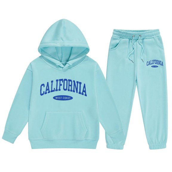 Girls' Sweatsuit Set - 2 Piece Basic Hoodie Sweatshirt and Jogger Sweatpants for Toddlers and Girls