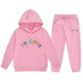 thumbnail image 1 of Girls' Sweatsuit Set - 2 Piece Basic Hoodie Sweatshirt and Jogger Sweatpants for Toddlers and Girls, 1 of 4