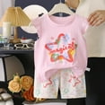 thumbnail image 1 of Girls Sweatsuit Set Summer 2Pcs Outfits Set – Toddler Girls Flower Short Sleeve T-Shirt and Pants Gift Set Summer 2Pcs Gift Outfits Set 2Pcs Summer Beach Outfits, 1 of 3