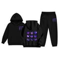 thumbnail image 1 of Girls Sweatsuit Size 14-16 Casual Print Hoodie and Pants Outfit 2 Piece Tracksuit Soft Comfy Loungewear Toddler Kids Youth Fashion Athletic Wear Playground Daily Outfits, 1 of 7