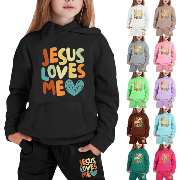 Girls Sweatsuit Size 8 Graphic Long Sleeve Pullover Tops and Jogger Pants Loose Fit 2 Piece Fall Outfit Kids
