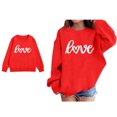 thumbnail image 1 of Girls Sweatsuit Valentine Sweatshirt Long Sleeve Casual Love Letter Print Sweatshirts Crew Neck Pullover Sweatshirt Girls Clothes 5-6 Years, 1 of 4