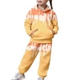 thumbnail image 1 of Girls Sweatsuits Graphic Long Sleeve Sweatsuit Pullover Tops and Pants Casual Kids Fall Winter 2pcs Set&outfits, 1 of 8