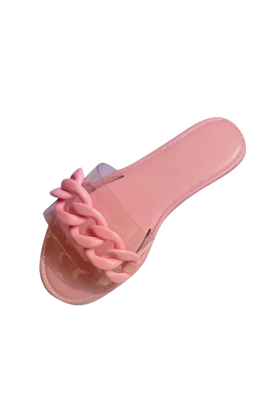 Girls Sweet & Cute Rainbow Color Slides - Summer Cute Flat Slippers Sandals Casual Beach Shoes for Women