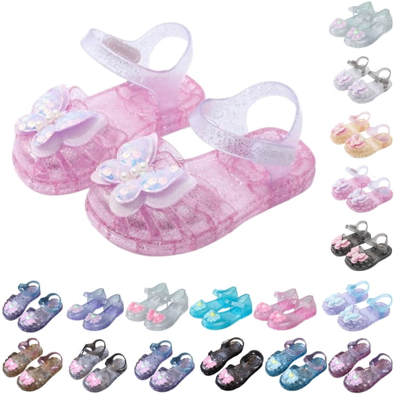 Girls Sweet Dot Bow Princess Sandals Shoes Mary Jane Jelly Shoes Kid's Flat for Toddler/Little Kid