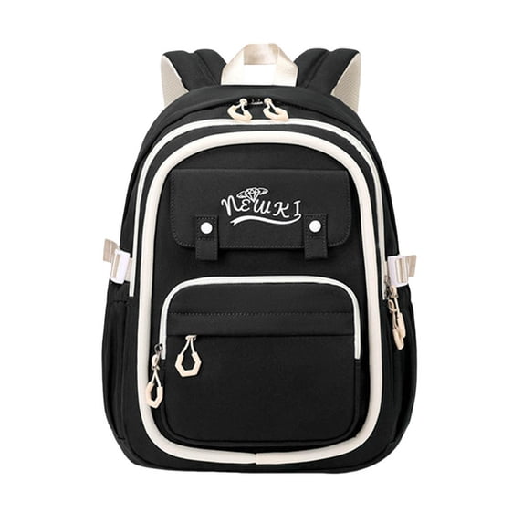 Sweet Embroidery Flap Backpack Double Layer Multi Compartment Waterproof Elementary Back To School Bookbag