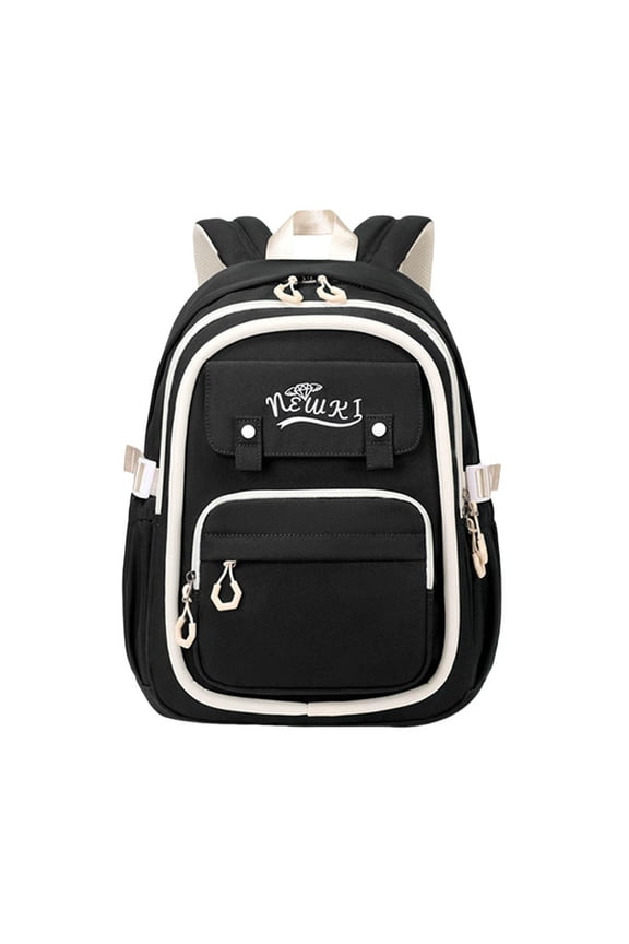 Sweet Embroidery Flap Backpack Double Layer Multi Compartment Waterproof Elementary Back To School Bookbag