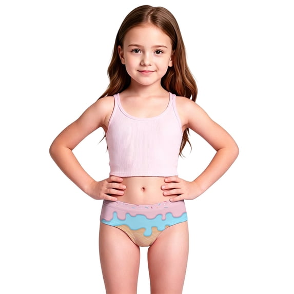 Girls Swim Bikini Bottoms with Fully Lined, UPF 50+ Sun Protection Swimsuit Soft Quick-Dry for Beach Pool 2-8 Years