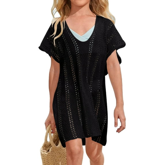 Girls Swim Cover Up Crochet Swimsuits Kids Swimwear Beachwear Tops