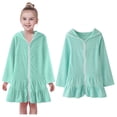 thumbnail image 1 of Girls Swim Cover Up Kid Girls Beach Cover Up For Girls Absorbent Zip Up Hooded Girls Terry Cloth Robe, 1 of 9