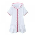 thumbnail image 1 of Girls Swim Cover Up Kids Swimsuit Coverup Zip-Up Beach Bathing Suit Robe, 1 of 2