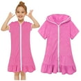 thumbnail image 1 of Girls Swim Cover Up Little Girls Bikini Cover Up Dress Absorbent Zip Hooded Terry Cloth Robes For Kids, 1 of 9