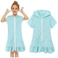 thumbnail image 1 of Girls Swim Cover Up Little Girls Swimwear Cover Up For Girls Absorbent Zip Hooded Girls Terry Cloth Robe, 1 of 9