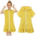 thumbnail image 1 of Girls Swim Coverups Little Girls Swimsuit Cover Up Dress Absorbent Zip Hooded Girls Terry Cloth Bathrobe, 1 of 9