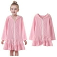 thumbnail image 1 of Girls Swim Coverups Toddler Beach Towel Robe Cover Up For Girls Absorbent Zip Hooded Girls Terry Cloth Bathrobe, 1 of 7