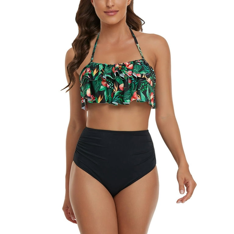 Girls Swim Shorts Size 14-16 Girls Swimsuits with Padding Two-Piece  Monokini Ruffle Swimwear Printed Bathing Suits Women‘s Swimsuits Swimwears