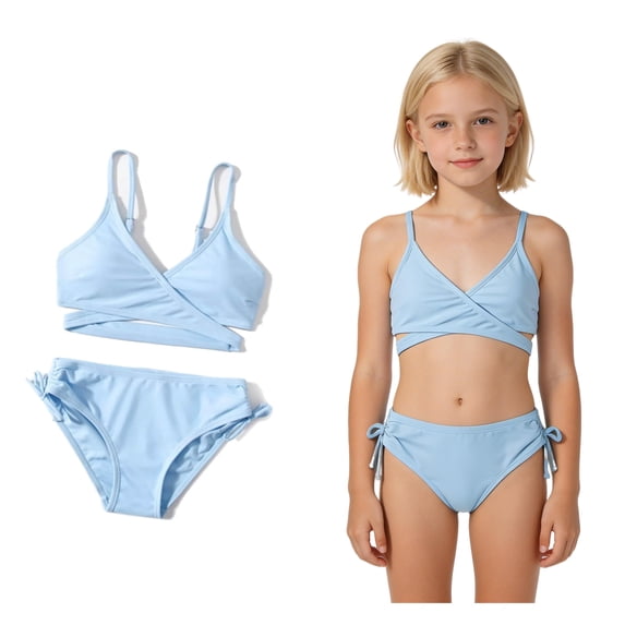 Girls Swim Suit Girls' Two-Piece Swimwear Quick Dry Summer Swimwear Bathing Suit 6-7 Years
