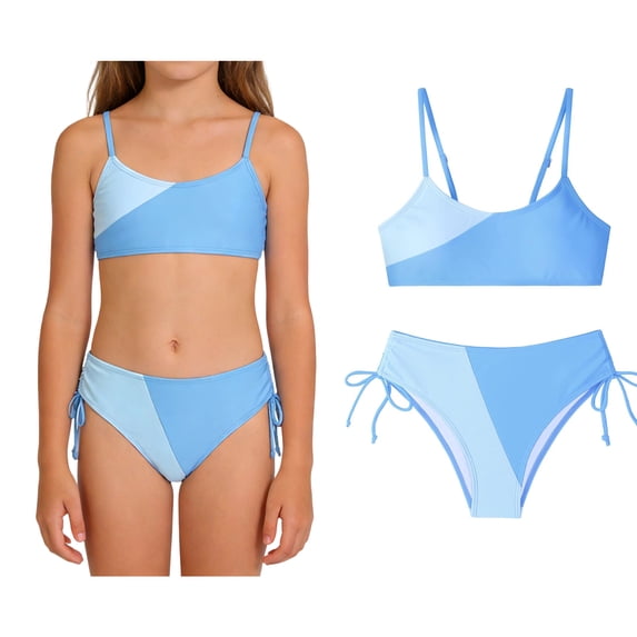 Girls Swim Suit Girls Two Pieces Swimsuit Quick Drying Swimwear Summer Kids Bikini 7-8 Years