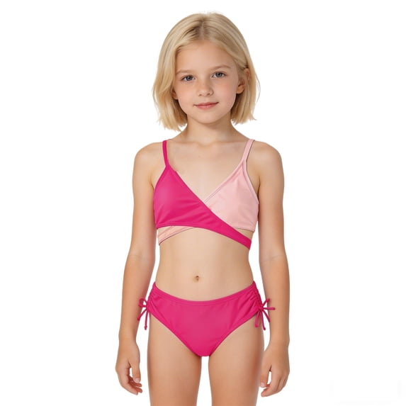 Girls Swim Suit Two Piece Bikini Sets Quick Dry Swimwear Bathing Suits 10-11 Years