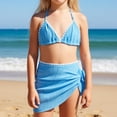 thumbnail image 1 of Girls Swim Suits 3 Piece Bathing Suit Bikini Set with Cover Ups Skirt Cute Bikinis 12-13 Years, 1 of 4