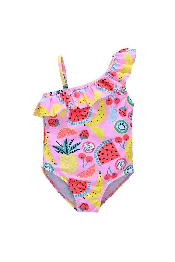 Girls Swim Suits 8-10 Kids Toddler Baby Girls Spring Summer Print Cotton Sleeveless Romper Bodysuit Swimwear Clothing Beach Sport Bathing Suit（Pink,2-3 Years）