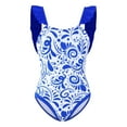 thumbnail image 1 of Girls Swim Suits 8-10 One Piece Bikini Set Cute Pattern Print Girls Bathing Suits Adjustable Straps Tankini with Shorts Padded Cutout Beach Swimwear, 1 of 8