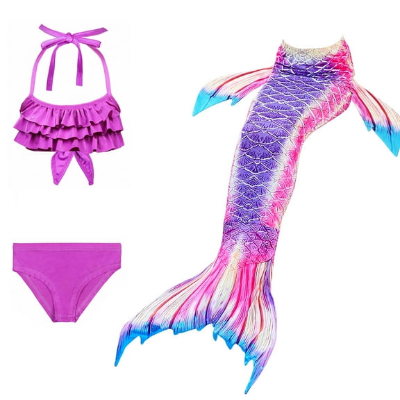 Girls Swimming Mermaid Tail Sets Kids Mermaid Swimsuit