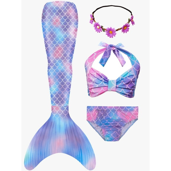 Girls Swimming Mermaid Tail Sets Kids Mermaid Swimsuit