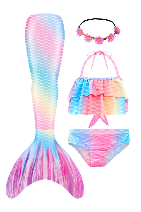 Girls Swimming Mermaid Tail Sets Kids Mermaid Swimsuit