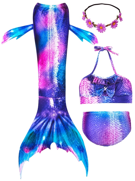 Girls Swimming Mermaid Tail Sets Kids Mermaid Swimsuit