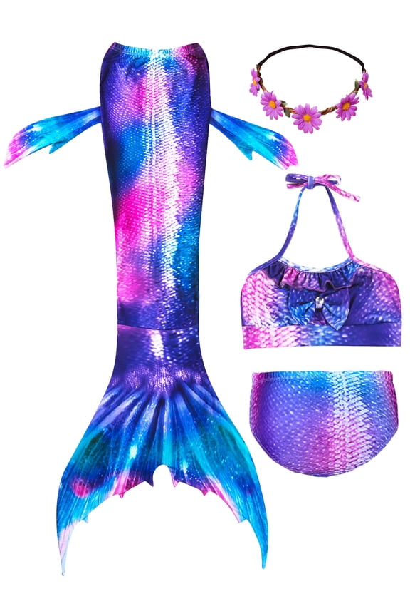Girls Swimming Mermaid Tail Sets Kids Mermaid Swimsuit